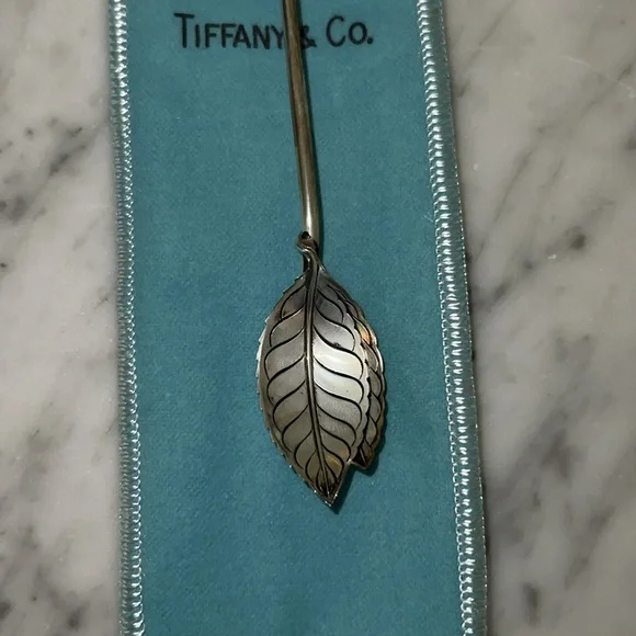 Vintage sterling silver Tiffany double leaf spoon straws - Picture 5 of 5